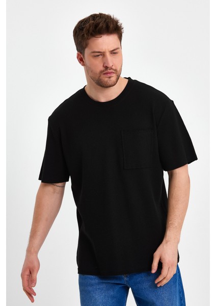 Bisiklet Yaka Tshirt Gipeli Waffal Relax RD23YE272642 modelleri
