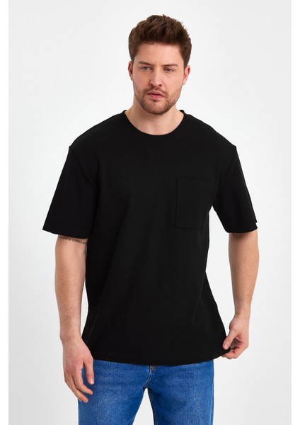 Bisiklet Yaka Tshirt Gipeli Waffal Relax RD23YE272642 fırsatları