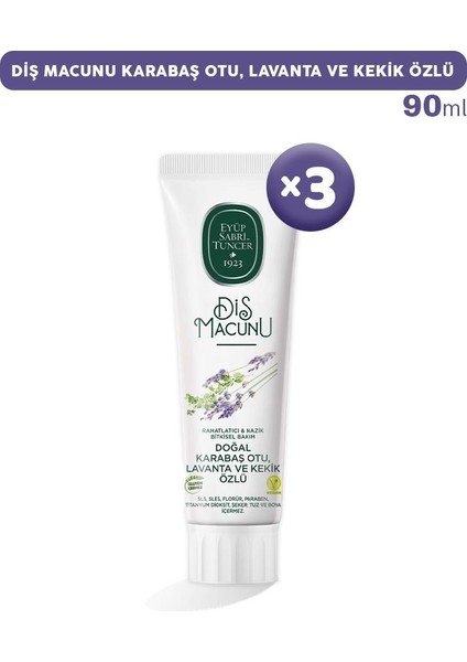 Diş Macunu Karabaş Otu, Lavanta ve Kekik Özlü 90 ml x 3