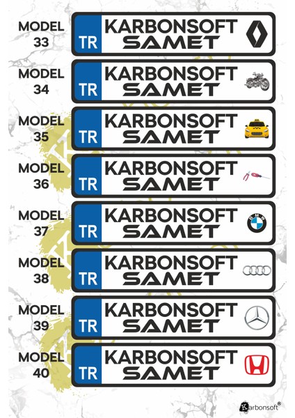 Karbon Soft Kişiye Özel Ahşap Dekor Plaka, Araba Plaka, Isimli Plaka, Cam Önü Plakası, Aksesuar Plaka