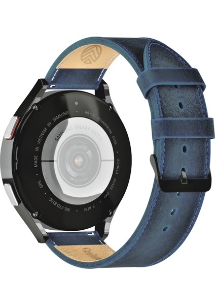 Samsung Galaxy Watch 4 - 5 - 6 / Watch 6 Classic 40MM 43MM 44MM 47MM Watch 5 / Watch 5 Pro 40 44 45 Watch 4 40 42 44 46MM 20MM Mavi Deri Kordon fiyatları