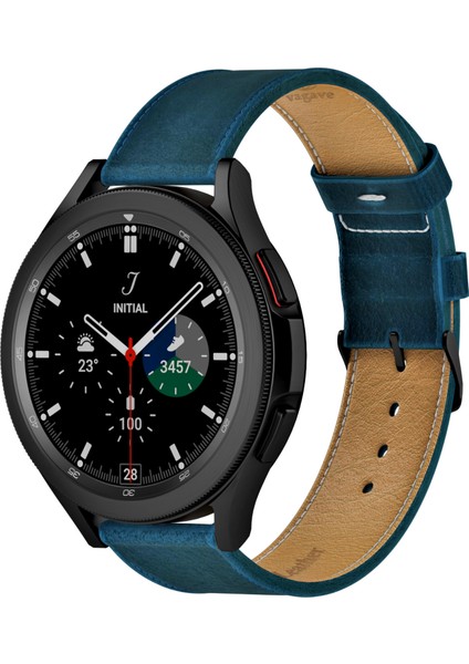 Samsung Galaxy Watch 4 - 5 - 6 / Watch 6 Classic 40MM 43MM 44MM 47MM Watch 5 / Watch 5 Pro 40 44 45 Watch 4 40 42 44 46MM 20MM Mavi Deri Kordon
