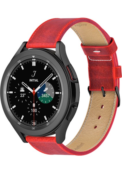 Samsung Galaxy Watch 4 5 6 7 Watch 6 Classic 40MM 43MM 44MM 47MM Watch 5 / Watch 5 Pro 40 44 45 Watch 4 40 42 44 46MM 20MM Kırmızı Deri Kordon fiyatları