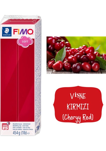 Fimo Soft Polimer Kil 454 g Cherry Red