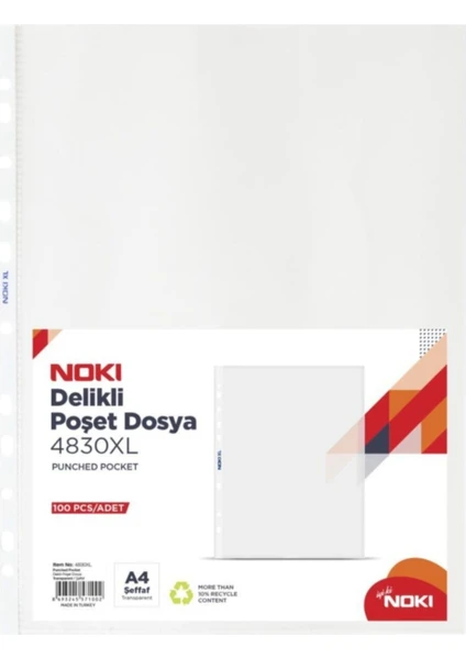 Poşet Dosya Xl 100 Lü A4 40 Mıc Şeffaf 4830XL