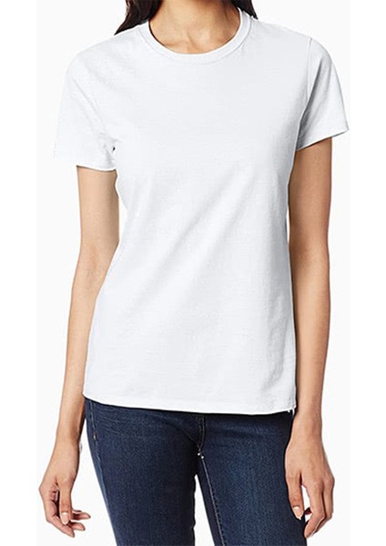 Elit Kadın Bisiklet Yaka Beyaz Tişört