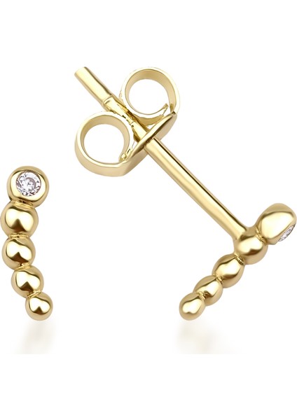 0.14 Karat Pırlanta Minimal Çivi Küpe KRS-K37-14GEZ