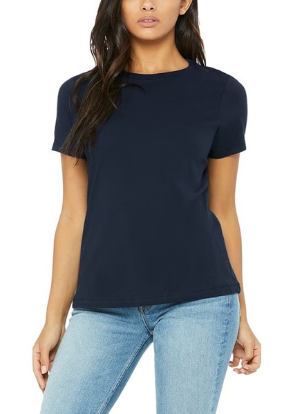 Elit Kadın Bisiklet Yaka Lacivert Tişört