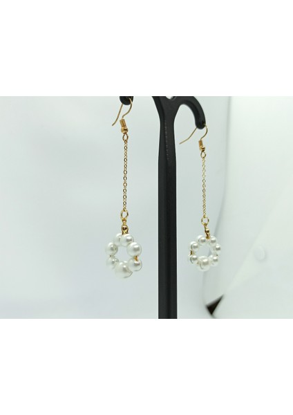 Store Atak Handmade Gold Sallantılı Inci Kadın Küpe