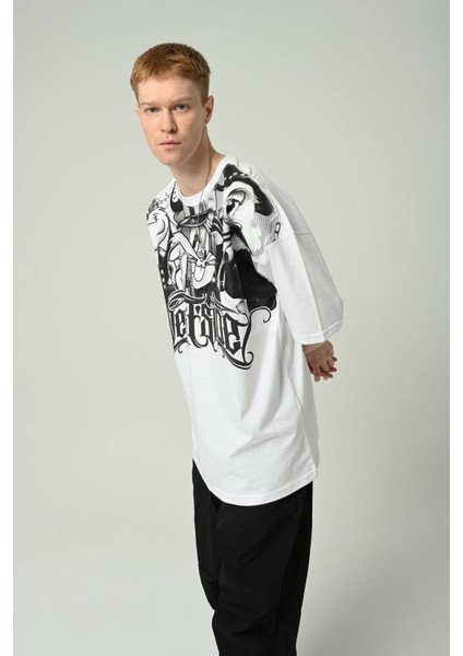 Erkek Bunny Baskılı Oversize Kısa Kollu T-Shirt fiyatları