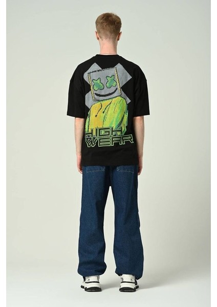 Erkek Yazı Baskılı Oversize Kısa Kollu T-Shirt fırsatları