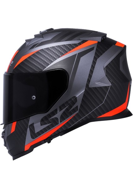 Storm Racer Mat Tıtanıum-Turuncu Kask Siyah Cam