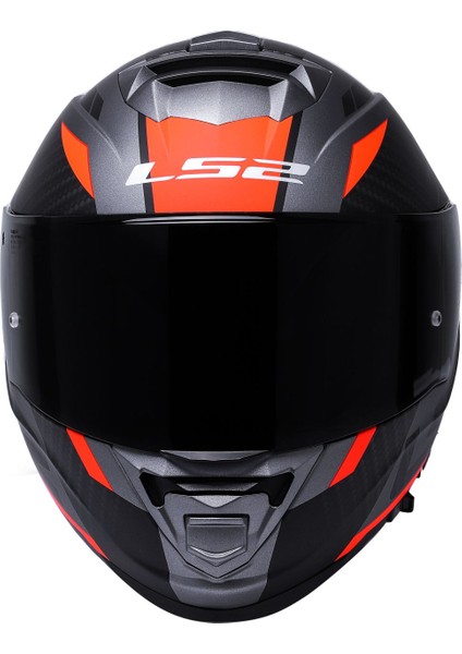 Storm Racer Mat Tıtanıum-Turuncu Kask Siyah Cam