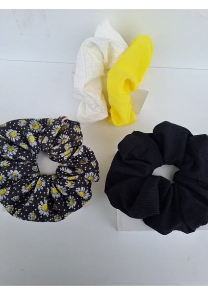 4'lü Kadın Scrunchie Saç Tokası, Saç Lastiği, Simit Toka, Saç Lastik, Saç Toka, Lastik Toka