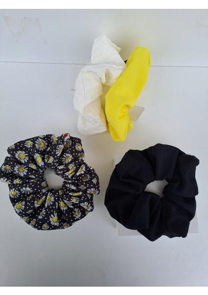 4'lü Kadın Scrunchie Saç Tokası, Saç Lastiği, Simit Toka, Saç Lastik, Saç Toka, Lastik Toka modelleri