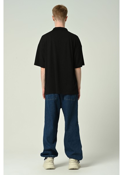 Erkek Polo Yaka Tek Cepli Oversize Kısa Kollu T-Shirt fiyatları