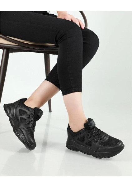 144 Zn Kadın Siyah Anorak Yüksek Taban Günlük Spor Ayakkabı10 fiyatları