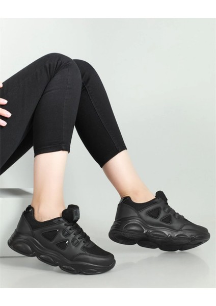 144 Zn Kadın Siyah Anorak Yüksek Taban Günlük Spor Ayakkabı10 modelleri