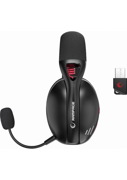 Crack Siyah Wireless 2.4g+ Bluetooth Mikrofonlu Profesyonel Gaming Oyuncu Kulaklığı