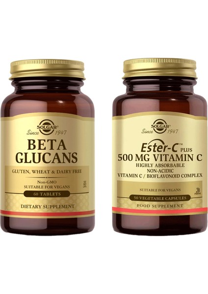 Beta 1.3 Glucans 60 Tb + Solgar Ester-C Plus 500 mg 50 Kapsül