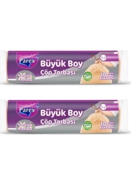 Vanilya Kokulu Büyük Boy Büzgülü Çöp Torbası 2'li Paket