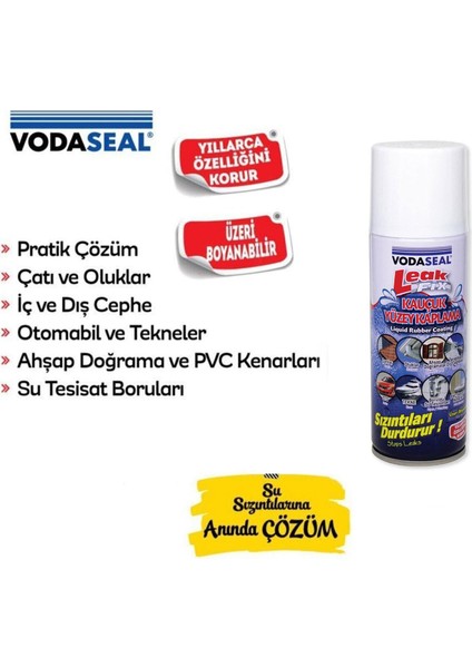 Su Geçirmez Sızdırmaz Sızıntı Önleyici Kauçuk Kaplama Izolasyon Yalıtım Beyaz Sprey 200 Ml