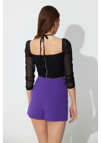 Siyah Göğüs Dekolteli Fermuarlı Büstiyer SS23CT4731Sİ