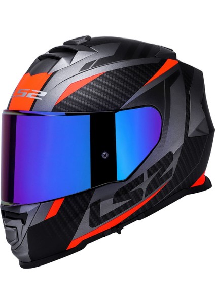 Storm Racer Mat Tıtanıum-Turuncu Kask Gök Küşağı Cam fiyatları