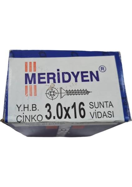 Sunta Vidası 3.0 x 16 mm (Kutu Içinde 1000 Adet Bulunmaktadır.)