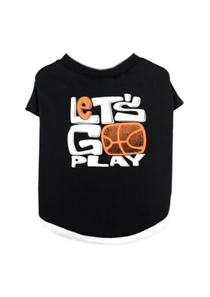 Let's Go Play Siyah Kedi & Köpek T-Shirt Xs