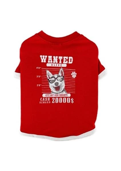 Wanted Kırmızı Köpek T-Shirt Xs