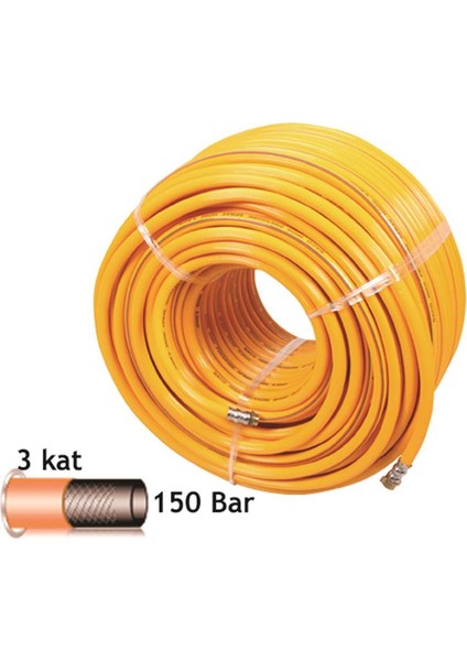 Baco Ilaçlama Hortumu 50 M 8 ml 3 Kat Sarı