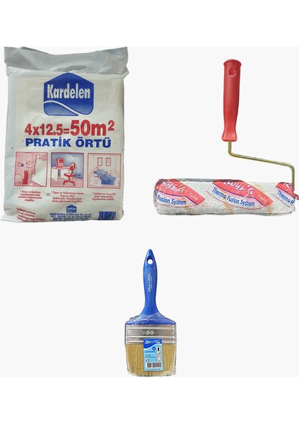 Hışır Örtü + Rulo + Kestirme Fırça Boyacı Seti