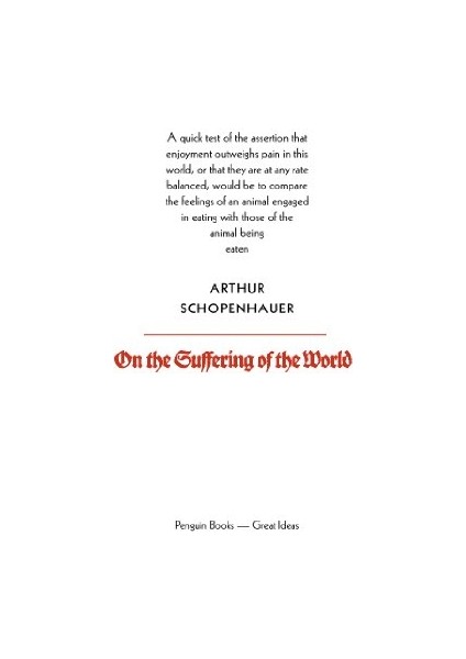 On The Suffering Of The World