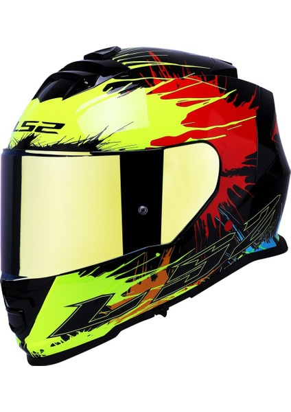 Storm Drop Siyah-Sarı-Kırmızı Kask Sarı Cam