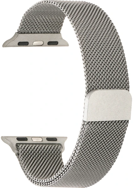 Case 4U Apple Watch Seri 1/2/3/4/5/6/7/8/SE/Ultra 38mm 40mm 41mm 42mm 44mm 45mm 49mm Kordon Kayış Metal Hasır Milano Loop KRD-01 New Gray