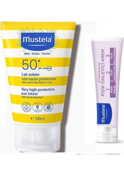 Güneş Losyonu Spf 50 100 ml - Mustela Vitamin Barrier 1-2-3 Cream 50 ml Pişik Kremi