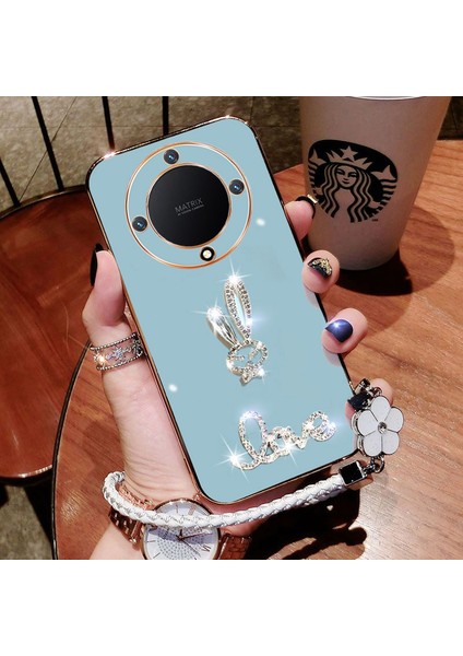 Honor X9A Dıy Yapay Elmas Tavşan Aşk Mektubu Cep Telefonu Kılıfları (Yurt Dışından)