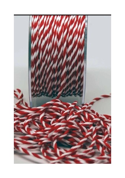 Marteniçka Ipi / Kırmızı Beyaz Hediye Paketleme Ipi / Iki Renkli Paket Ipi 5m