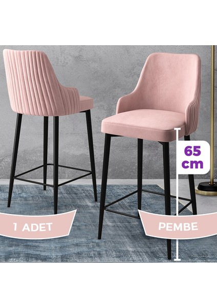 Concept Tera Serisi, Mutfak Bar Sandalyesi, Babyface Kumaş, Siyah Metal Ayak 1 Adet Sandalye