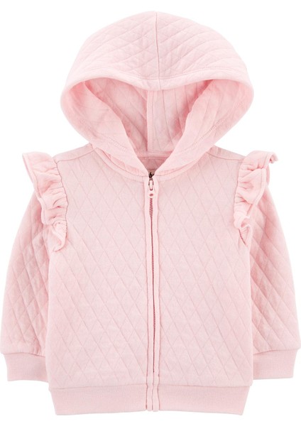 Kız Bebek Kapüşonlu Sweatshirt Pembe