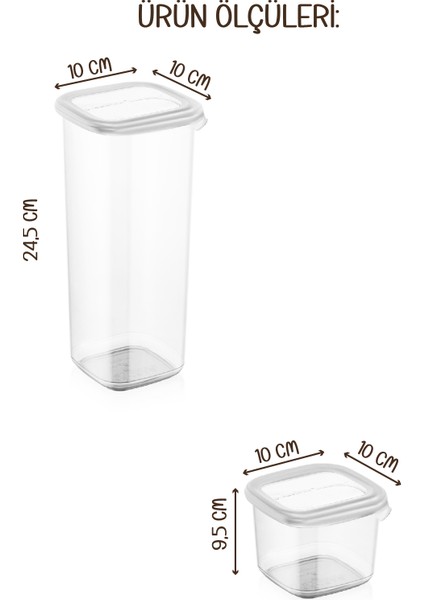 Renkli Etiketli 18LI Peggy Kare Erzak Saklama Kabı 9x(0,55 Litre, 1,75 Litre) Beyaz indirimleri