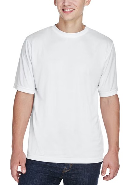 Elit Erkek Bisiklet Yaka Beyaz Tişört