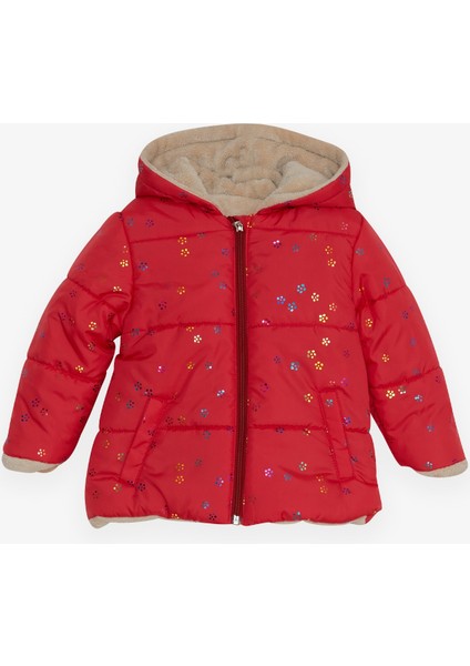 Kız Bebek Mont Renkli Sim Desenli 6 Ay-2 Yaş, Narçiçeği