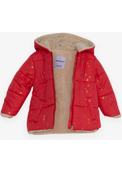 Kız Bebek Mont Renkli Sim Desenli 6 Ay-2 Yaş, Narçiçeği