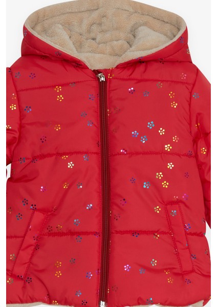 Kız Bebek Mont Renkli Sim Desenli 6 Ay-2 Yaş, Narçiçeği