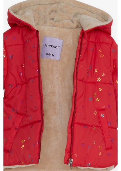 Kız Bebek Mont Renkli Sim Desenli 6 Ay-2 Yaş, Narçiçeği