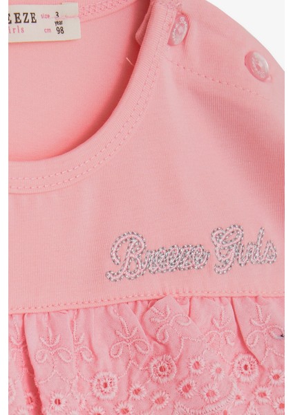 Kız Çocuk Uzun Kollu Tişört Güpürlü 1-4 Yaş, Pudra modelleri