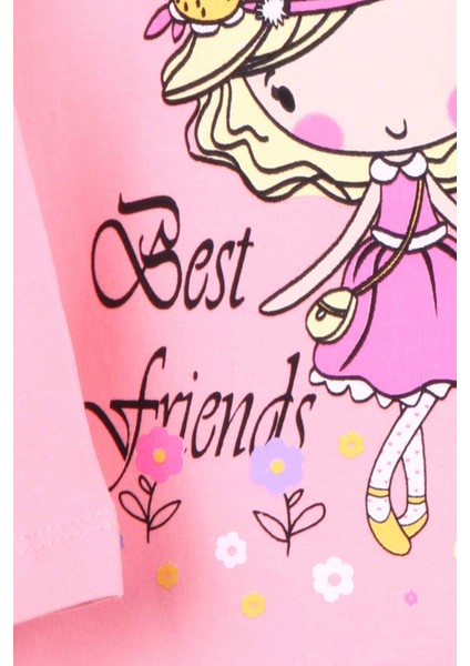 Kız Çocuk Uzun Kollu Tişört Kız Çocuk Baskılı 1-4 Yaş, Pudra fırsatları