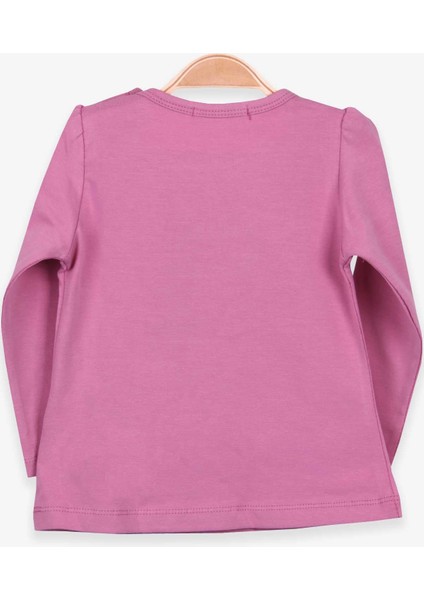 Kız Çocuk Uzun Kollu Tişört Güpürlü Fiyonklu 6 Ay-8 Yaş, Mürdüm fiyatları